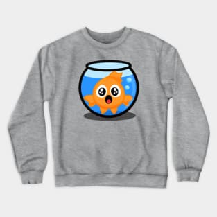 Goldfish Swimming in Bowl Crewneck Sweatshirt